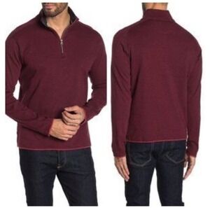 Robert Graham Elliot Classic Fit 1/4 Zip Pullover red Mens size Large